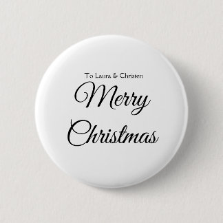 Merry Christmas add name text custom family gift Button