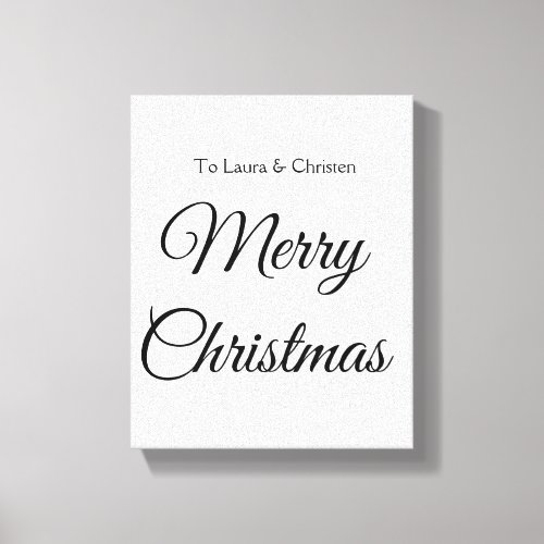 Merry Christmas add name text custom family gift Canvas Print