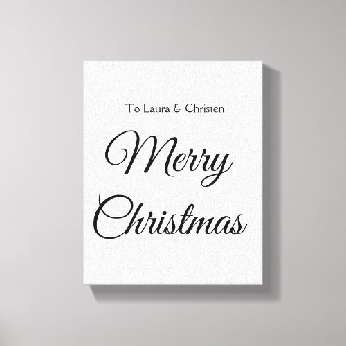 Merry Christmas add name text custom family gift Canvas Print