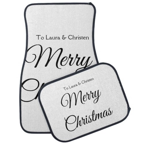 Merry Christmas add name text custom family gift Car Floor Mat