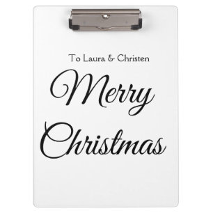 Merry Christmas add name text custom family gift Clipboard