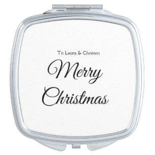 Merry Christmas add name text custom family gift Compact Mirror