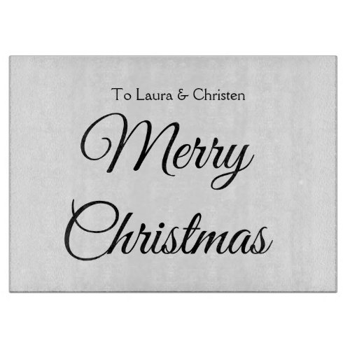 Merry Christmas add name text custom family gift Cutting Board