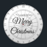 Merry Christmas add name text custom family gift Dart Board<br><div class="desc">Design</div>