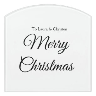 Merry Christmas add name text custom family gift Door Sign