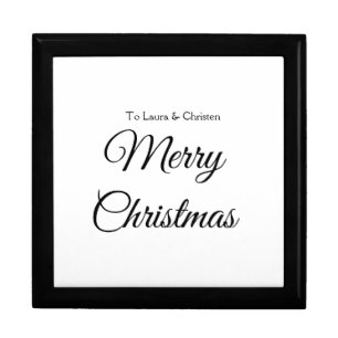 Merry Christmas add name text custom family gift Gift Box