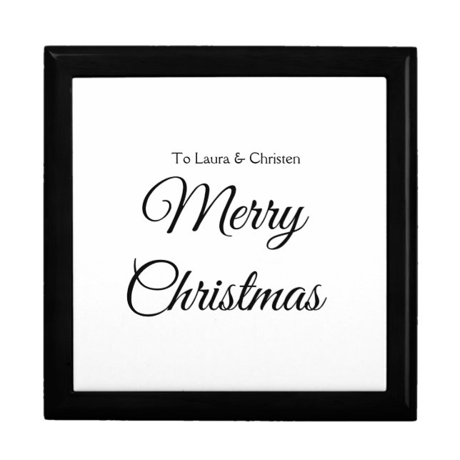 Merry Christmas add name text custom family gift Gift Box (Front)