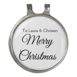 Merry Christmas add name text custom family gift Golf Hat Clip