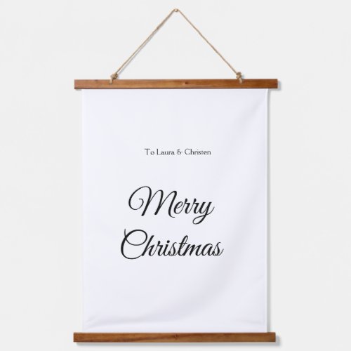 Merry Christmas add name text custom family gift Hanging Tapestry