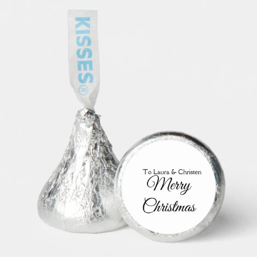 Merry Christmas add name text custom family gift Hersheys Kisses