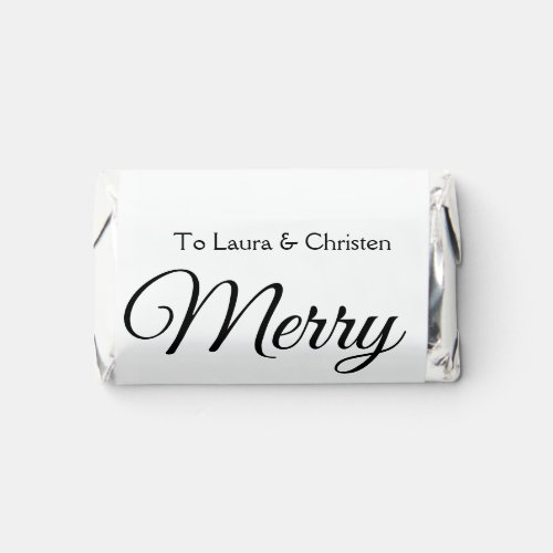 Merry Christmas add name text custom family gift Hersheys Miniatures