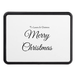 Merry Christmas add name text custom family gift Hitch Cover