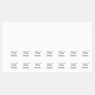 Merry Christmas add name text custom family gift Labels