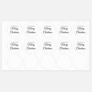 Merry Christmas add name text custom family gift Labels