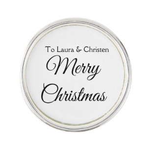 Merry Christmas add name text custom family gift Lapel Pin