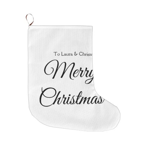 Merry Christmas add name text custom family gift Large Christmas Stocking