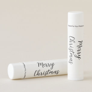 Merry Christmas add name text custom family gift Lip Balm