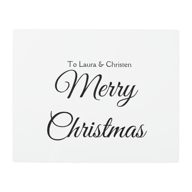 Merry Christmas add name text custom family gift Metal Print (Front)