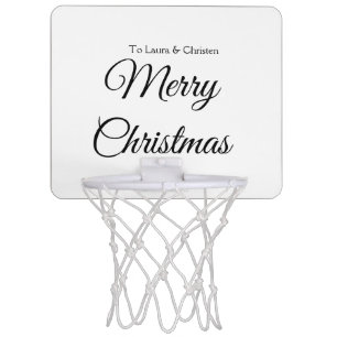 Merry Christmas add name text custom family gift Mini Basketball Hoop