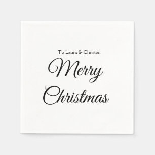 Merry Christmas add name text custom family gift Napkins