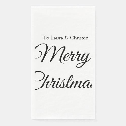 Merry Christmas add name text custom family gift Paper Guest Towels