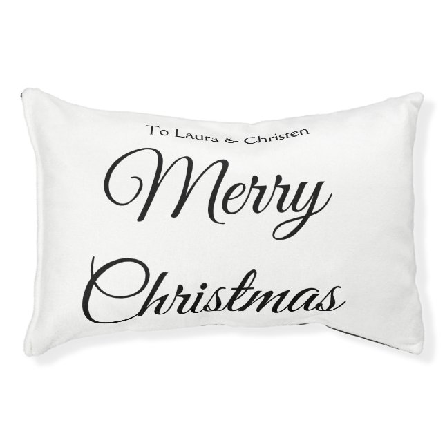 Merry Christmas add name text custom family gift Pet Bed (Front)