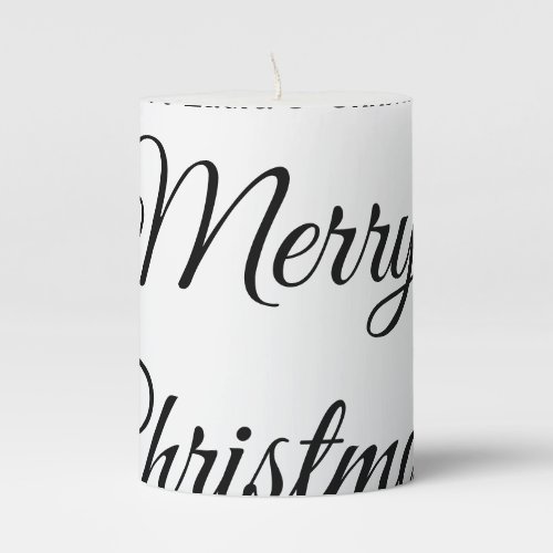 Merry Christmas add name text custom family gift Pillar Candle