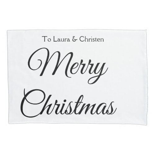 Merry Christmas add name text custom family gift Pillow Case