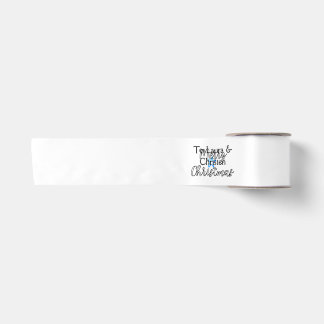 Merry Christmas add name text custom family gift Satin Ribbon