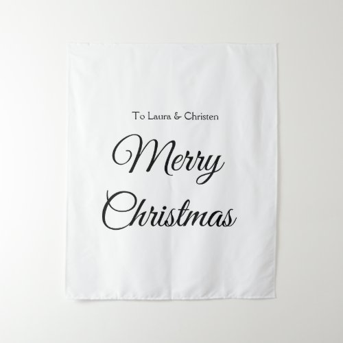Merry Christmas add name text custom family gift Tapestry