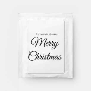 Merry Christmas add name text custom family gift Tea Bag Drink Mix