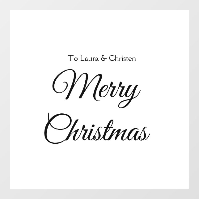 Merry Christmas add name text custom family gift Wall Decal (Front)