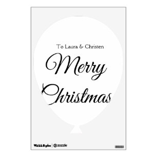 Merry Christmas add name text custom family gift Wall Decal