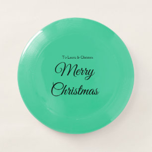 Merry Christmas add name text custom family gift Wham-O Frisbee