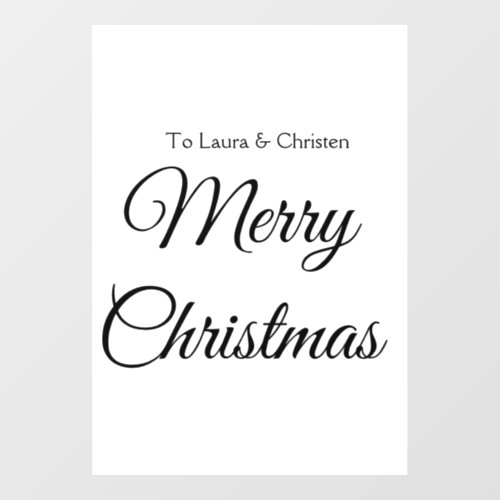 Merry Christmas add name text custom family gift Window Cling