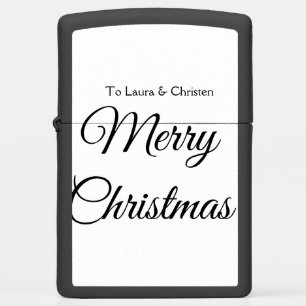 Merry Christmas add name text custom family gift Zippo Lighter