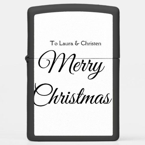 Merry Christmas add name text custom family gift Zippo Lighter