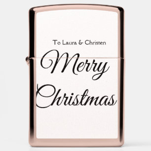 Merry Christmas add name text custom family gift Zippo Lighter