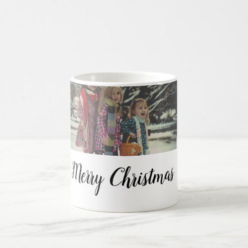 merry christmas add photo text holiday custom coffee mug