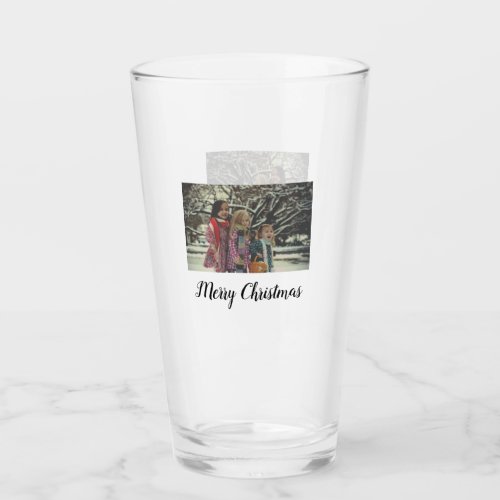 merry christmas add photo text holiday custom glass