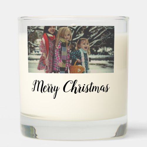 merry christmas add photo text holiday custom scented candle