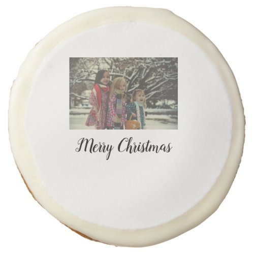merry christmas add photo text holiday custom sugar cookie