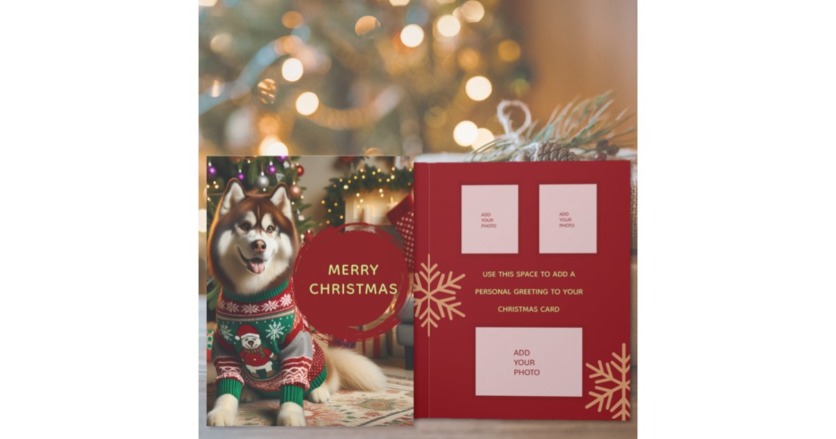 Mer Ry Add Merry Christmas Add Up To 7 Photos Greeting Card | Zazzle