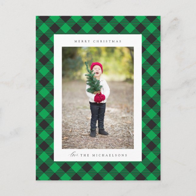 Merry Christmas  | ADD YOUR FAMILY PHOTO Postcard (Front)