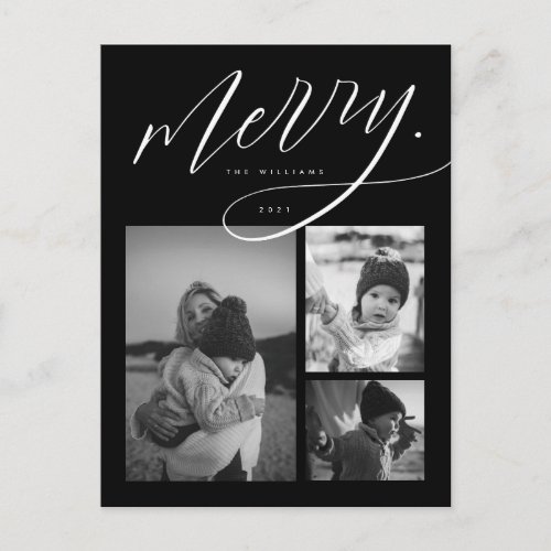 MERRY CHRISTMAS Add Your Family Photo Postcard