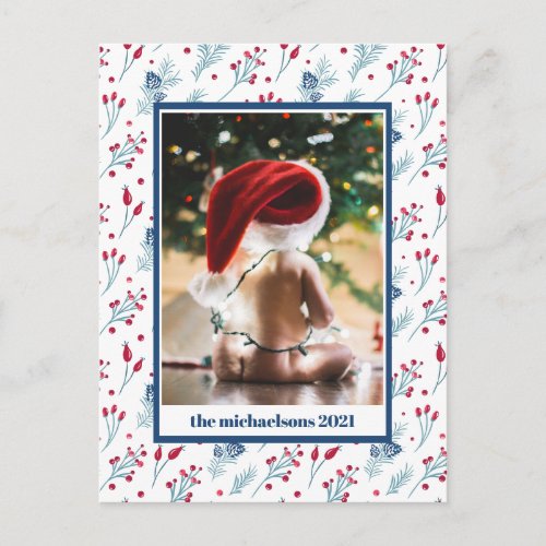 MERRY CHRISTMAS Add Your Family Photo Postcard