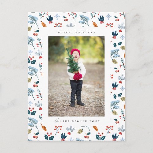 Merry Christmas   ADD YOUR FAMILY PHOTO Postcard