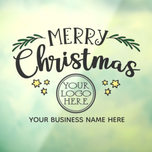 Merry Christmas add your logo and business name Window Cling