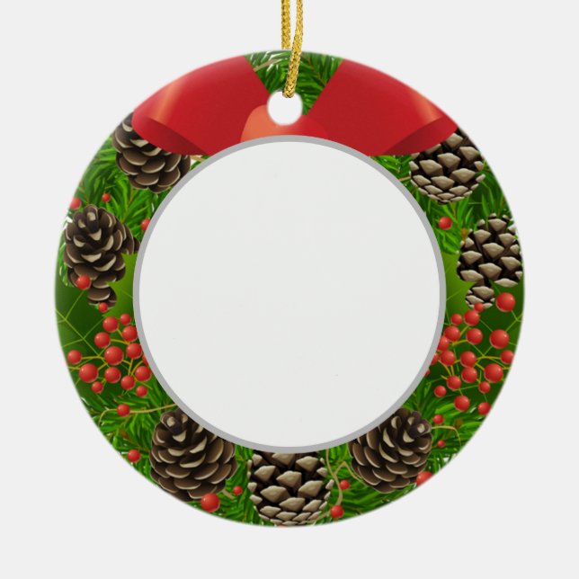 Merry Christmas (add your own photo) Ornament (Front)