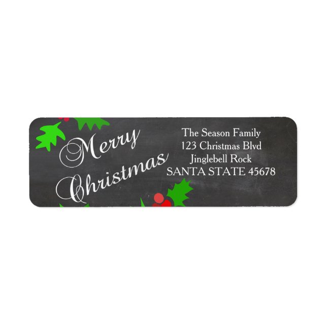 Merry Christmas address Label (Front)